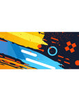 Color Splash Energy Desk Mat 36x16 with geometric splash theme for immersive focus and imaginative inspiration