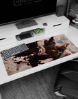 Artistic 36x16 inches mouse pad featuring Asta in Devil Union Mode design, with anti-magic aura and fierce determination for an intense anime vibe.