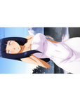 Anime girl desk pad 40x20 inches with Hinata-style art, white dress pose, smooth mouse tracking.