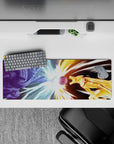 32x12 inches mouse pad featuring the dynamic battle between Kurama and Susanoo, with explosive energy and fierce power.