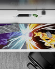 36x16 inches desk pad featuring Kurama and Susanoo in an intense battle, perfect for fans of shinobi power.