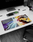 Modern 32x16 inches mouse pad with Kurama’s ferocious strength and Susanoo’s powerful form locked in an intense battle.