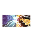 Mouse pad featuring Kurama and Susanoo, 28x12 inches, capturing the intensity of their battle and explosive energy.