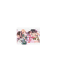 14x10 inches classic anime girl mouse pad, campus scene with falling pink petals and cute schoolgirl crew.