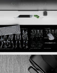 Schematic design 36x16 desk pad with Evangelion Unit-01 blueprint, offering a precise and stylish look for fans of Neon Genesis Evangelion