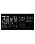Evangelion Unit-01 blueprint 32x16 mouse pad featuring an ultra-detailed schematic design for a stylish and precise workspace vibe