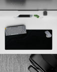 28x12 inches mouse pad with Midnight Flow design, featuring abstract deep black wave patterns for a sophisticated and stylish vibe.