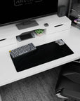 My Hero Academia mouse pad, 28x12 inches, featuring Midnight Flow design, with minimalist black wave patterns for a refined workspace touch.