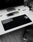 Modern 32x16 inches mouse pad featuring Midnight Flow design, with minimalist black wave patterns for a stylish, understated workspace vibe.