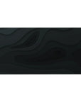 Desk pad featuring Midnight Flow design, 40x20 inches, with an abstract wave pattern in deep black tones for a refined, minimalist look.