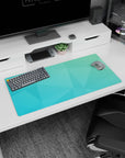 Minimalist 32x16 mouse pad with soft teal and aqua gradient, creating a clean, serene atmosphere for a peaceful workspace
