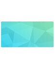 Serene teal and aqua gradient 32x16 mouse pad with clean, overlapping polygons for a peaceful minimalist aesthetic