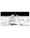 Chainsaw Man 32x16 mouse pad with kneeling astronauts and an ominous figure, combining cosmic horror and a stark manga aesthetic for an eerie vibe