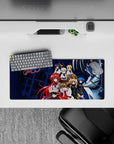 High School DxD mouse pad 28x12 inches featuring Rias, Akeno, Koneko, Asia, Xenovia, Irina, and Issei with Boosted Gear.