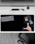 32x16 inches Naruto desk mat in deep black with crisp red Akatsuki accents and intense vibe.