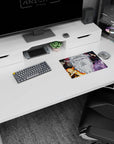 Naruto and Sasuke showdown anime mouse pad 14x10 inches, with Madara and Hashirama glaring behind.