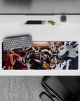 Intense 32x12 mouse pad features Ainz and guardians' dark presence for immersive anime vibes