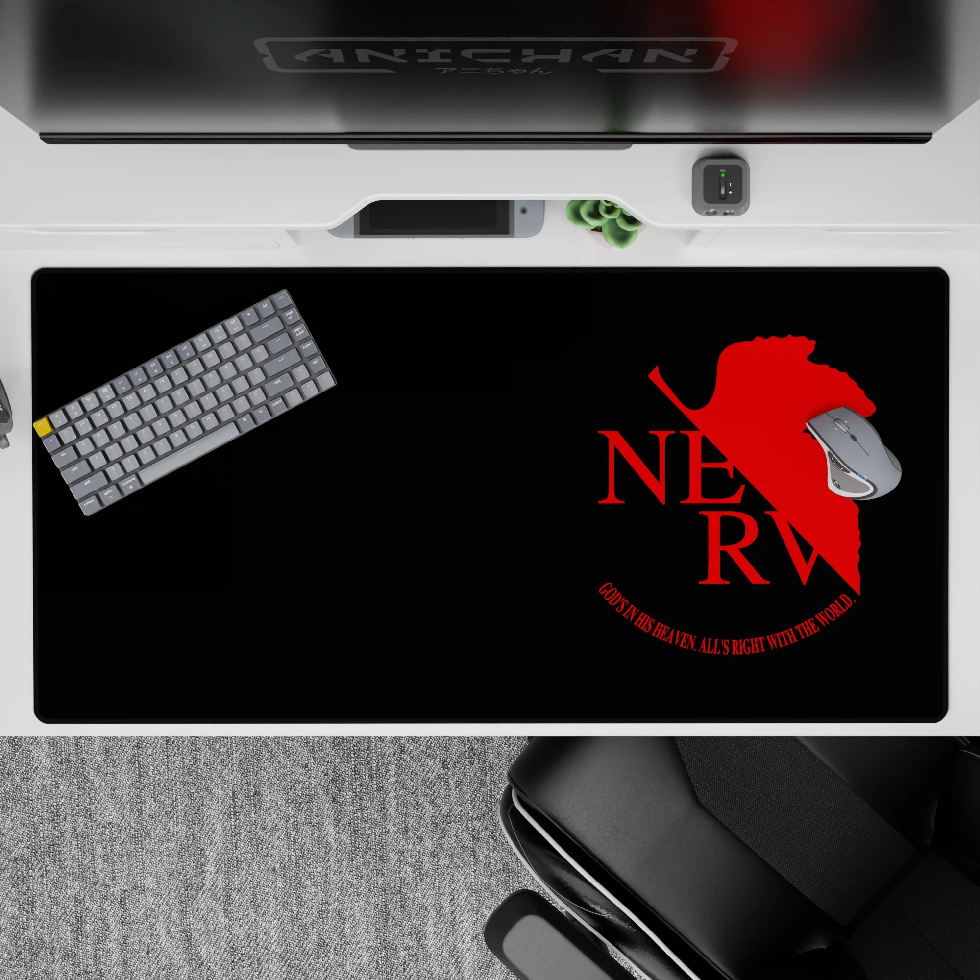 Evangelion - Anime Mouse Pad and Desk Pad - Crimson NERV Whisper