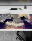 36x16 inches desk pad with Guts in a standoff against the Beast of Darkness, capturing the internal struggle and dark force within the Berserker Armor.