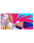 Mouse pad featuring Mirko, 32x16 inches, capturing her explosive power and fierce determination in My Hero Academia.
