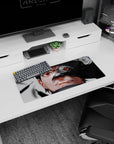 Sasuke Uchiha stare with a crow crossing his face on a 28x12 inches Naruto anime desk mouse pad.