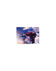 Classic anime girl mouse pad 14x10 inches with silver-haired swordswoman and red-black coat, action pose.