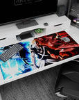 Ichigo anime desk pad, 40x20 inches, showcasing his icy-blue calm to demonic rage, inspired by Bleach series.