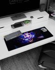 Neptune Hyperdimension Neptunia anime girl mouse pad with heart-light and stardust, 32x12 inches.
