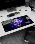 32x16 inches Hyperdimension Neptunia mouse pad featuring Neptune with a glowing heart light in space.