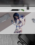 40x20 inches desk pad with Ichigo from Darling in the Franxx, showcasing her in a stylish, futuristic outfit for a cool and sophisticated design.