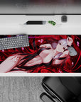 Striking 36x16 desk pad highlights Matou Sakura's iconic transformation with intricate and vivid details