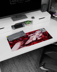 Dynamic Matou Sakura artwork on 28x12 mouse pad perfect for celebrating her iconic dark legacy