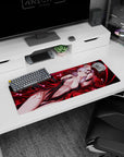 Small but impactful 32x12 mouse pad showcases Matou Sakura's haunting beauty with striking artistry