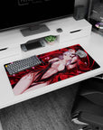 Complex power design on 32x16 mouse pad brings Fate/stay night's enigmatic heroine to life vividly