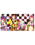 No Game No Life anime mouse pad 32x16 inches with checkerboard background and playing card crew art.