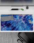 32x16 inches mouse pad with topographic-inspired design, blending deep blues, purple, and pink for a majestic, nature-inspired effect.