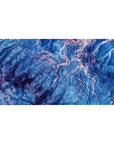 Mouse pad featuring topographic-inspired design, 40x20 inches, with deep blues, purple, and pink for a majestic, nature-inspired look.