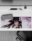 32x12 inches extended mouse pad in soft pink sakura tones on white, calm cute anime desk aesthetic.