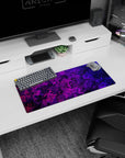 Dynamic Abstract Contour artwork on 28x12 desk mat perfect for celebrating bold and modern creativity