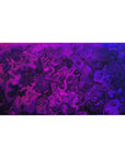 Abstract Contour desk mat 40x20 featuring deep purple and electric pink swirling lines for bold artistic style
