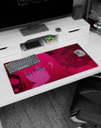 Tech-meets-anime design on 32x16 mouse pad brings Zero Two Cyberpunk's bold aesthetic to life vividly