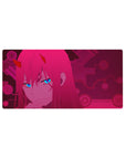 Zero Two Cyberpunk Mouse Pad 32x16 featuring glowing circuits for gaming or workspace energy with anime edge