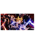Fullmetal Alchemist anime mouse pad, 32x16 inches, with Edward, Alphonse, and Roy in action.