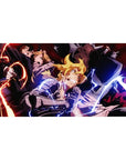Fullmetal Alchemist anime desk pad, 40x20 inches, with Edward, Alphonse, Roy, and metallic action art.