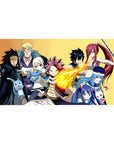 Fairy Tail team poster anime desk pad 40x20 inches with Natsu, Lucy, Gray, Erza, Wendy, Happy.