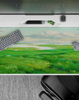 40x20 inches mouse pad with rolling green hills and shimmering waters, offering calm and creative freedom for your desk.