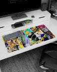 Modern 32x16 inches mouse pad with Dio, Kira, Diavolo, and other JoJo villains, highlighting their power and tension in vivid, dynamic design.
