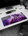 Kurumi Tokisaki Date A Live anime girl mouse pad 32x16 inches, hair like a comet and oversized weapon.