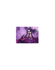 Classic anime girl mouse pad 14x10 inches with Kurumi Tokisaki, nebula backdrop, magenta armor details.