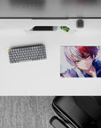 14x10 inches mouse pad with Todoroki’s focused expression, highlighting his intense ice quirk in a minimalist design.